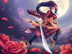 Фреска Аниме девушка с мечом