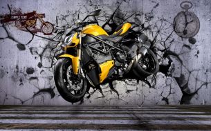 Фреска Мотоцикл 3D
