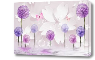 Картина 3D Нежно-сиреневые цветы