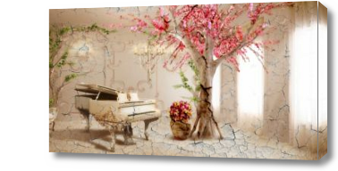 Картина Сакура и рояль
