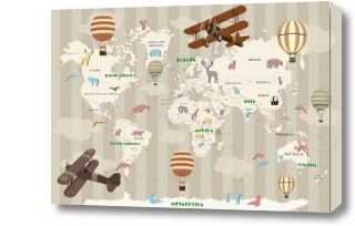 Картина Детская карта мира